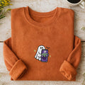 Embroidered Spooky Ghost Halloween Sweatshirt