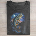 Fish Midnight Vintage Style Graphic T-shirt