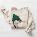 Retro Western Grebe Wearing Beanie Sweatshirt