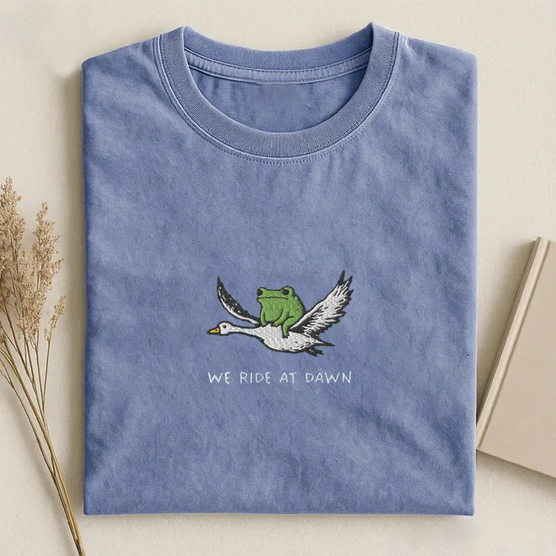 Embroidered We Ride at Dawn T-shirt