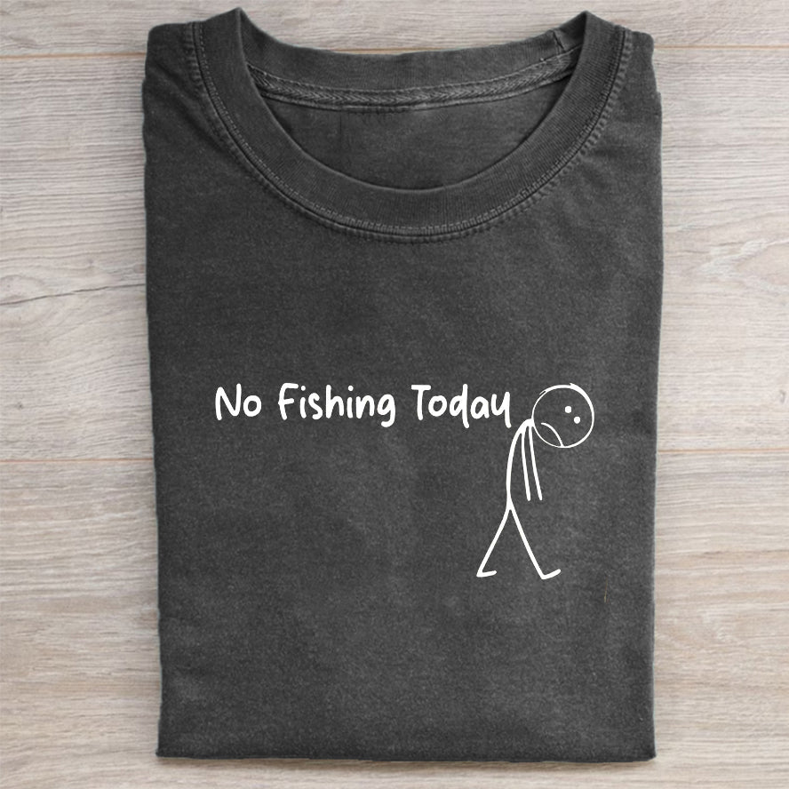 Funny Sad Stick Figure Fishing T-shirt