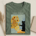 Black Cat Sunflower T-shirt