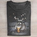 Raccoon Drinking Iced Coffee T-shirt