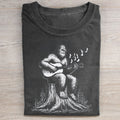 Retro Bigfoot Playing Guitar Funny 90s T-Shirt