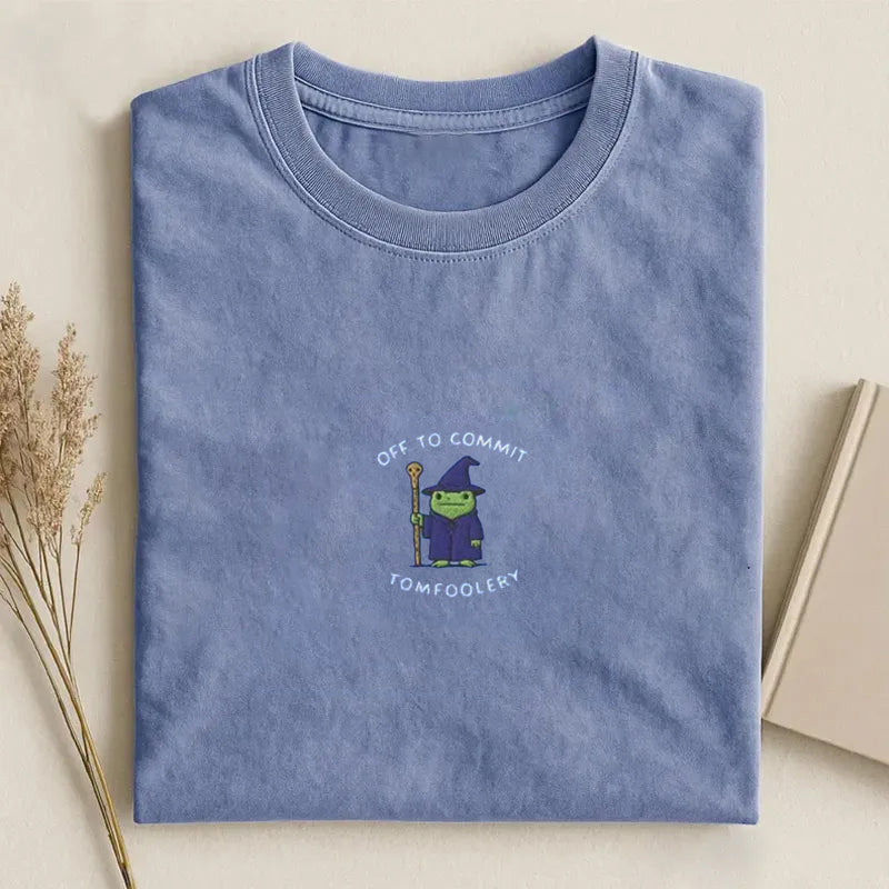 OFF TO COMMIT TOMFOOLERY Embroidered T-shirt