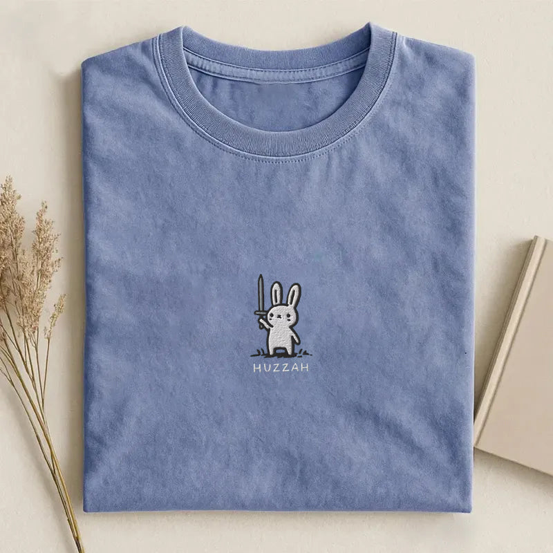 Huzzah Bunny Embroidered T-shirt