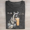 Raccoon Drinking Iced Coffee T-shirt