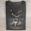 Raccoon Drinking Iced Coffee T-shirt