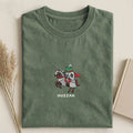 Huzzah Frog with Sword Embroidered T-shirt