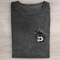 Witchy Crow Skull Embroidered T-shirt