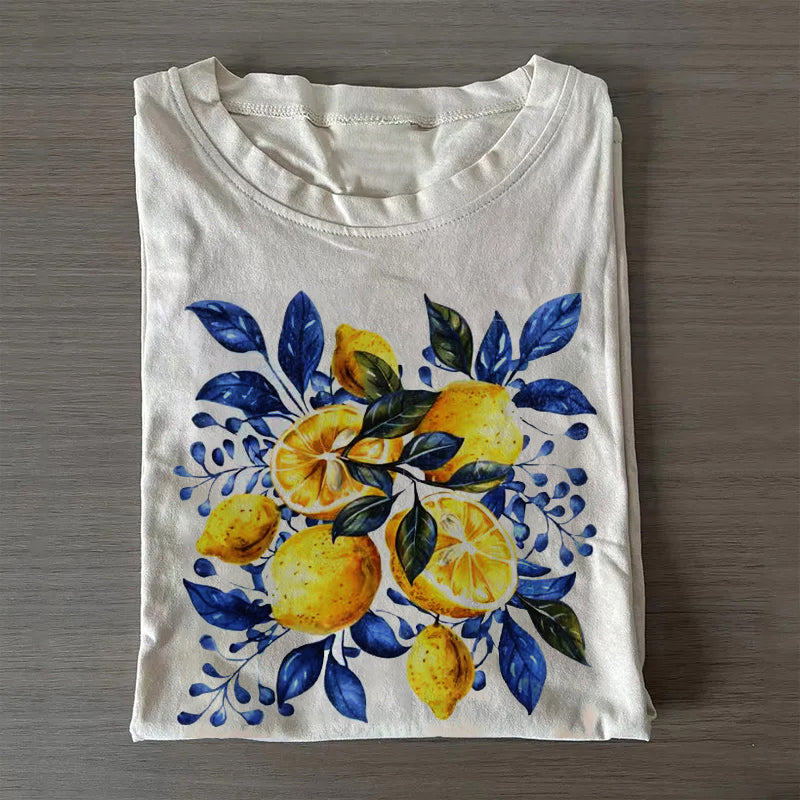 Blue Toile Citrus Botanical T-shirt
