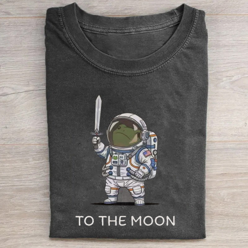 To The Moon Astronaut Frog Graphic T-shirt