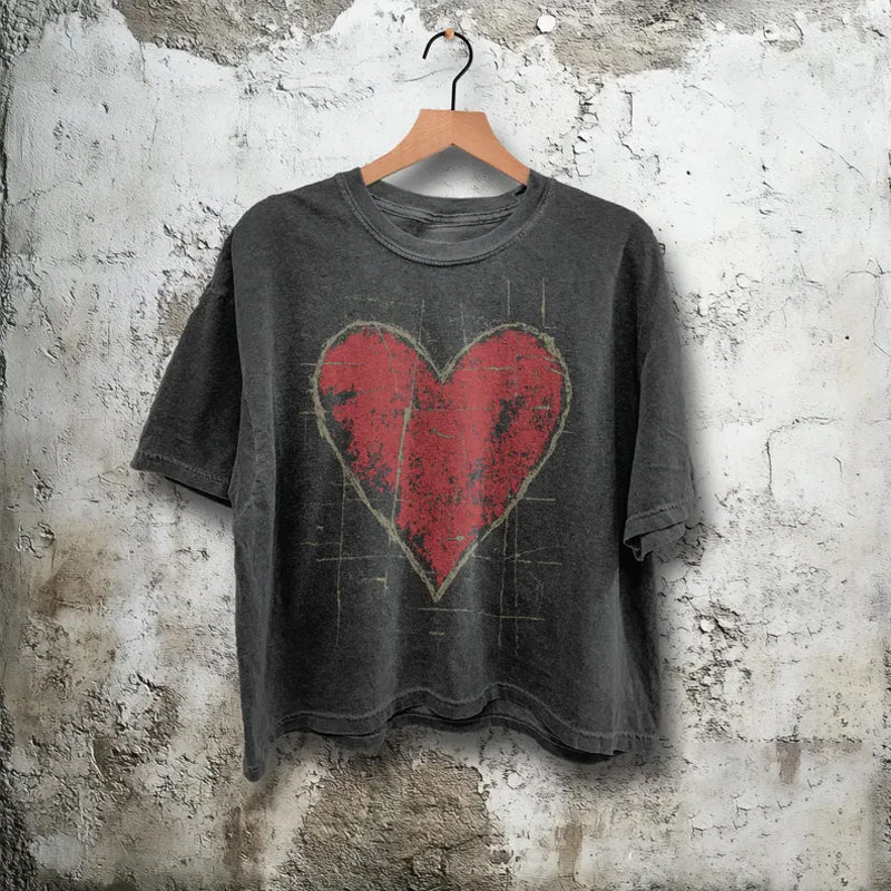 Grunge Distressed Heart T-shirt