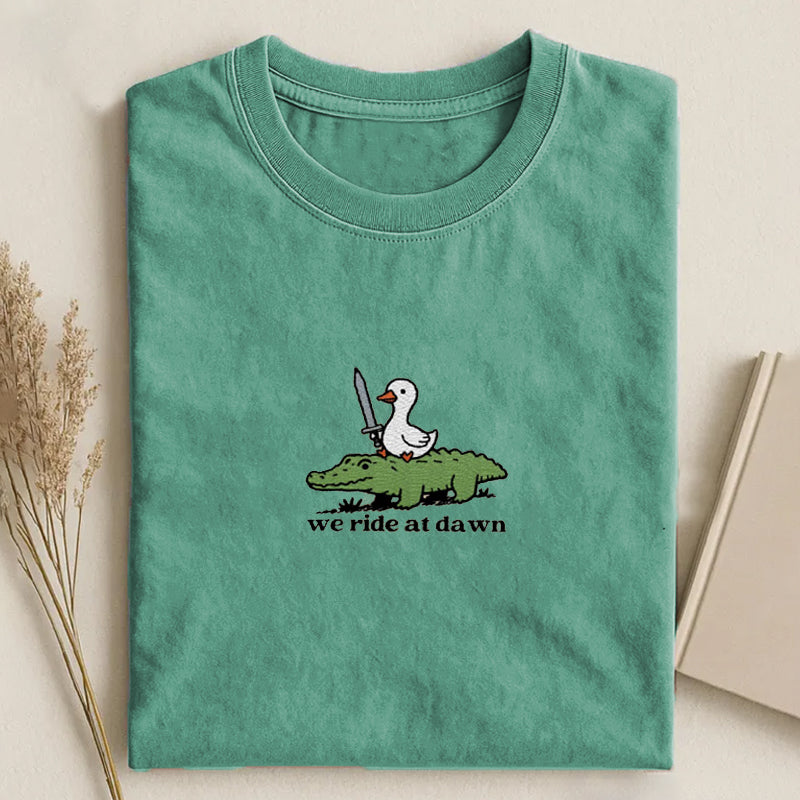 We Ride at Dawn Embroidered T-shirt