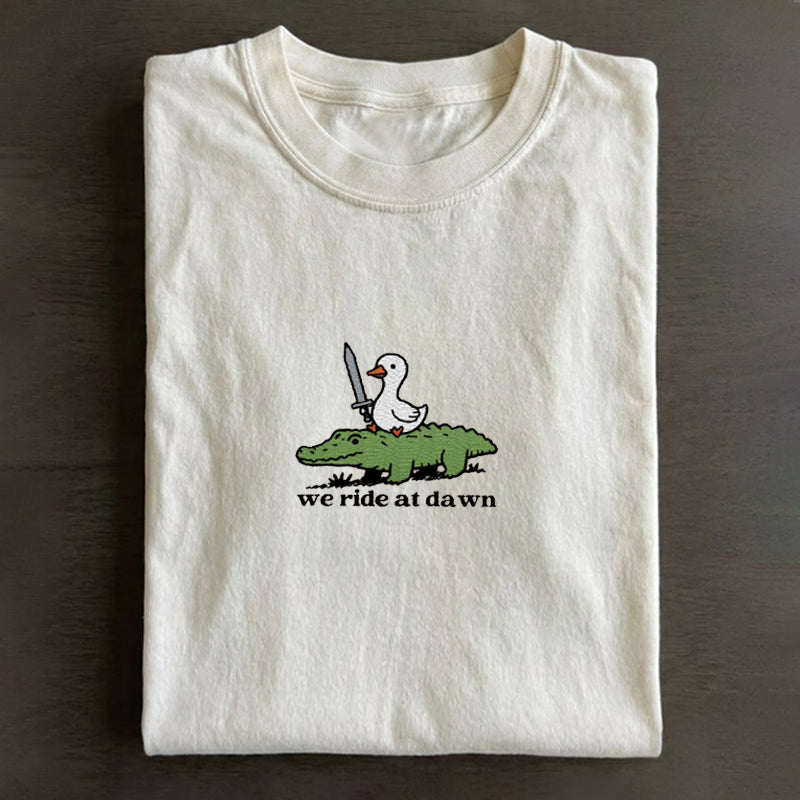 We Ride at Dawn Embroidered T-shirt
