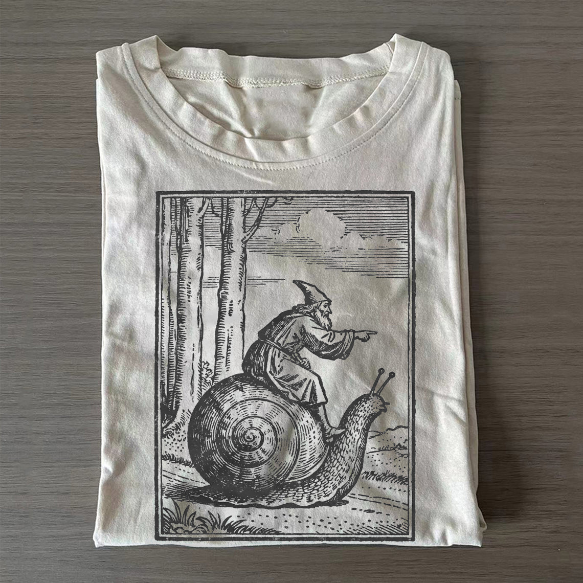 Retro Medieval Snail Rider T-shirt