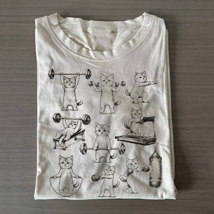 Funny Cats Gym T-shirt
