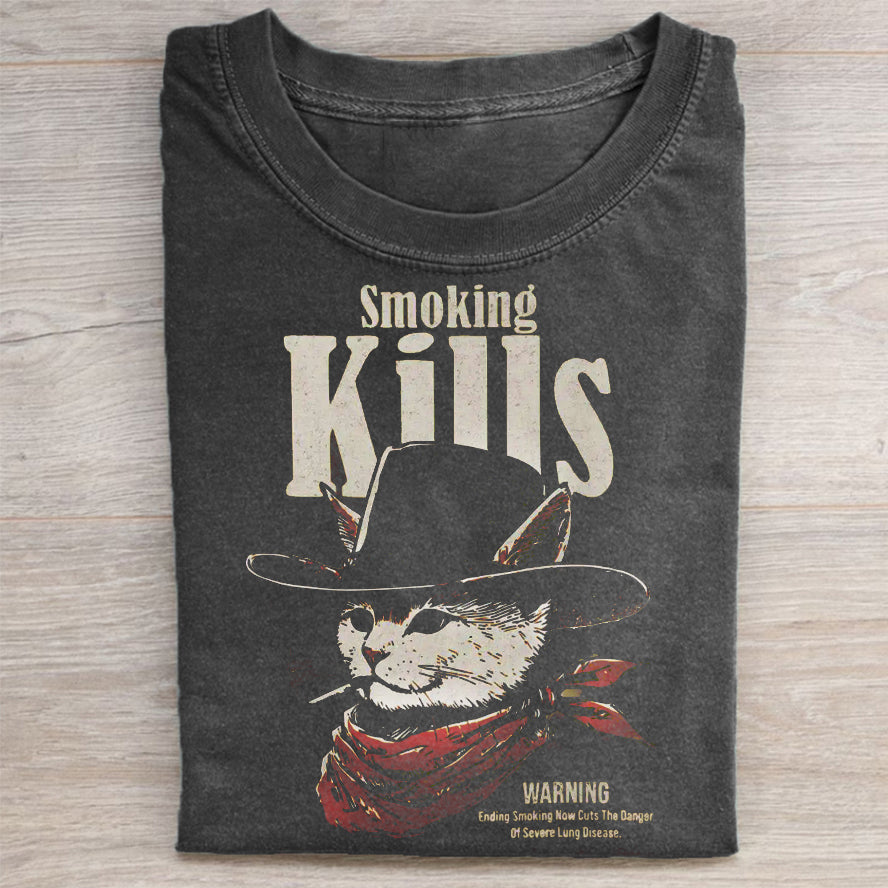Smoking Kills Cat T-shirt